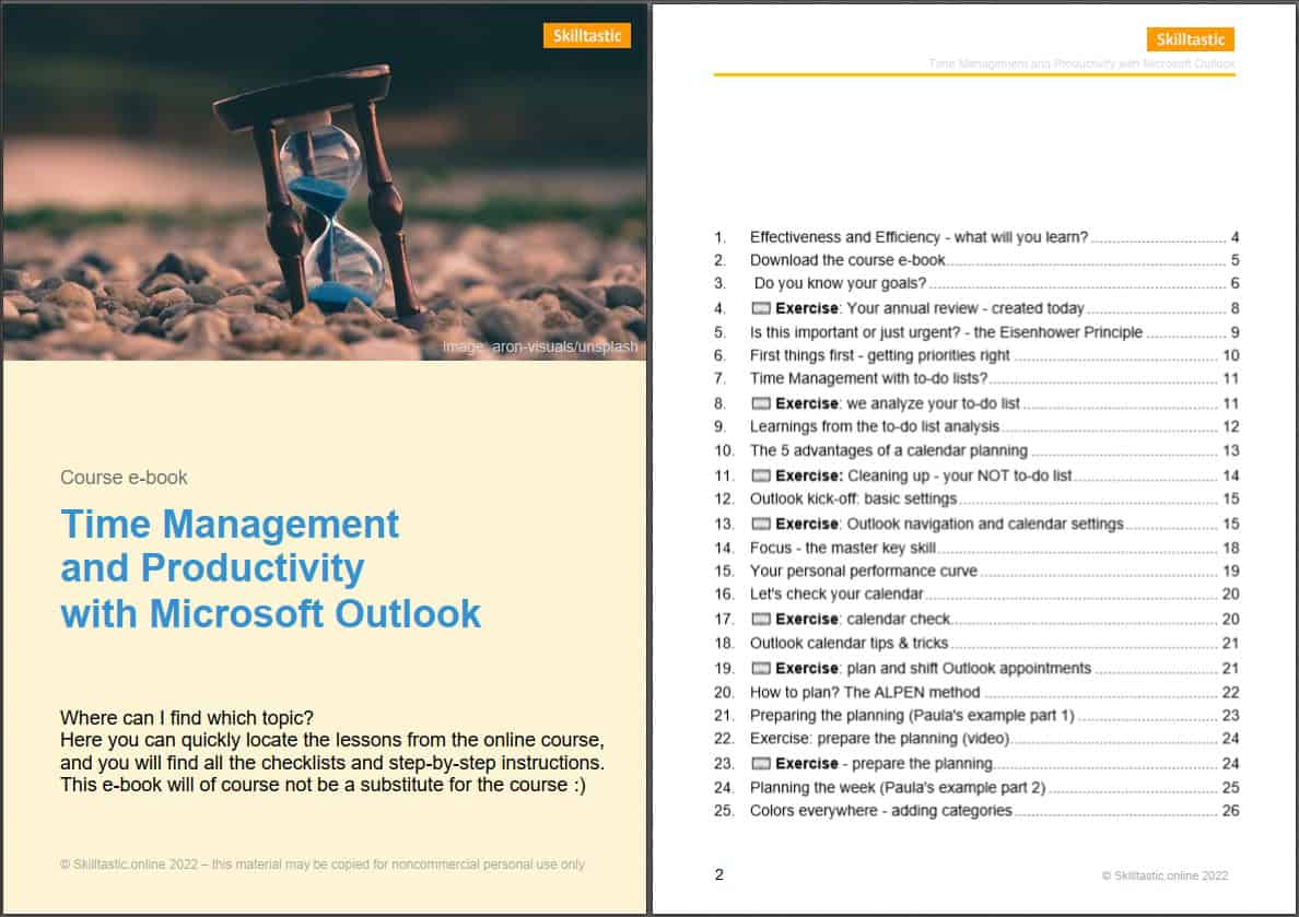 Course e-book: Time Management and Productivity with Microsoft Outlook